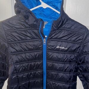 Eddie Bauer Navy and Bright Blue Hooded Jacket